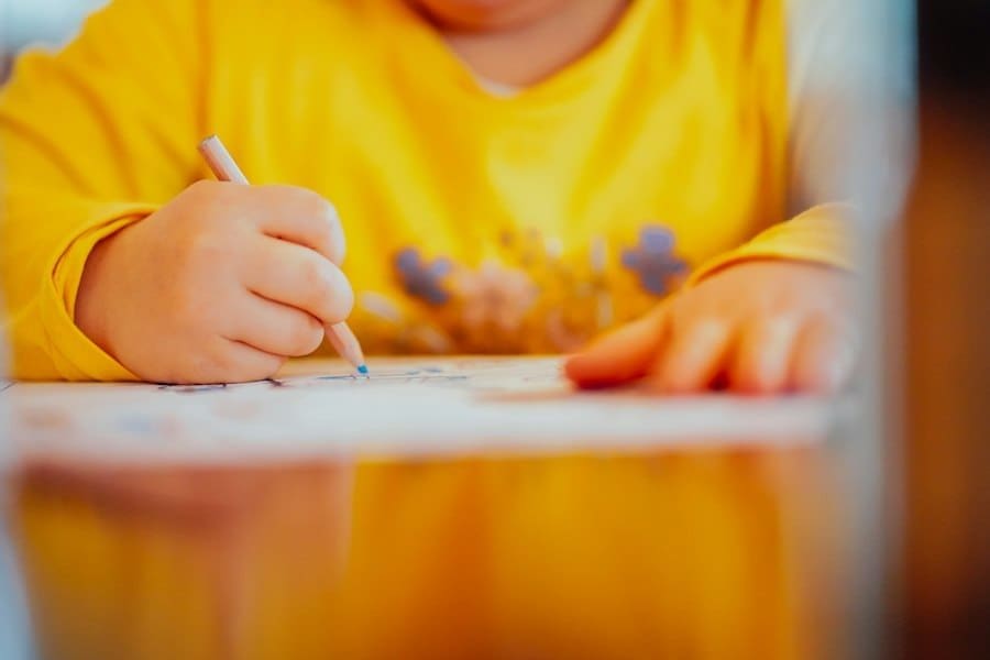 Photo writing child characters realistically