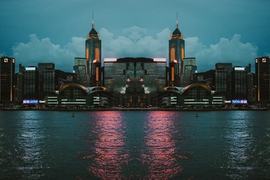 Photo fictional city worldbuilding illustration